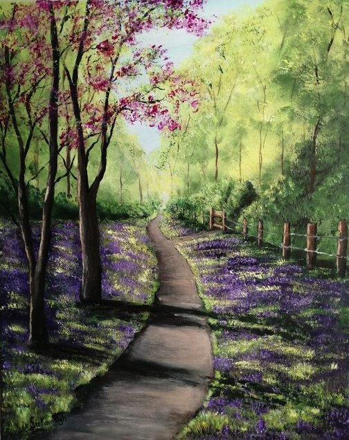 Cherry Blossoms and Bluebells